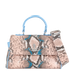 Snake Embossed Top Handle Bag, &pound;195, Handbags, Blue/Pink, Faux Leather, Front view